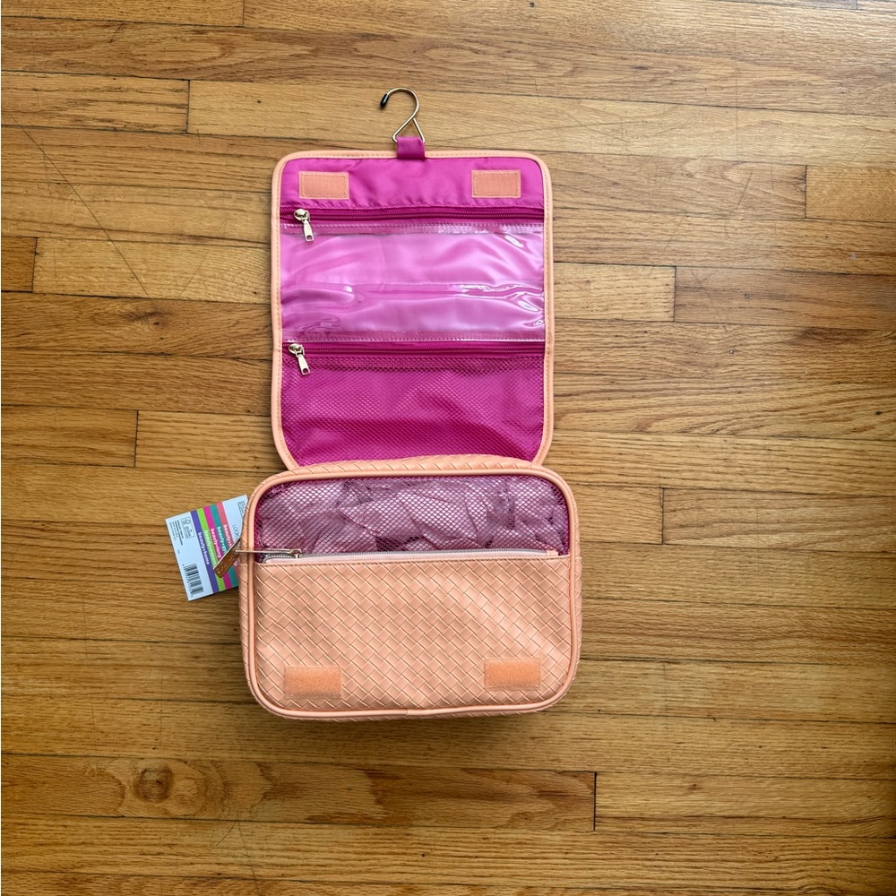 Peach Woven Cosmetic Travel Case - Picture 4 of 12